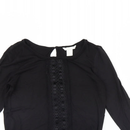 Womens UK Size XS H&M Black Basic Blouse