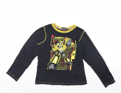 Character Boys Black Solid   Pyjama Top Size 9 Years  - Avengers