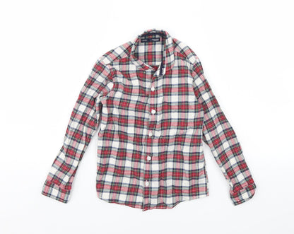 NEXT Boys Red Check  Basic Button-Up Size 5 Years