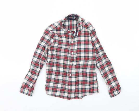 NEXT Boys Red Check  Basic Button-Up Size 5 Years