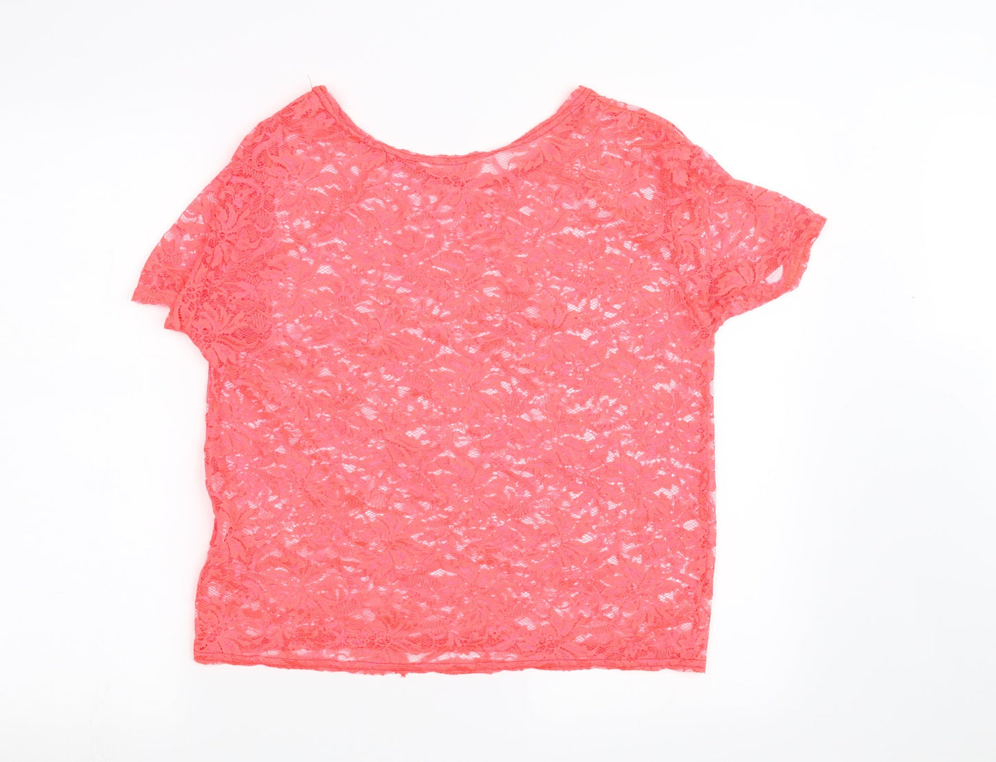 Womens UK Size 14 Preworn Pink Basic T-Shirt