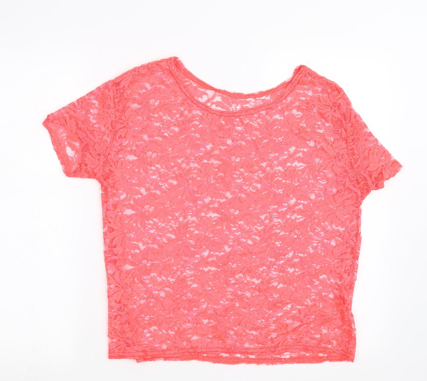 Womens UK Size 14 Preworn Pink Basic T-Shirt