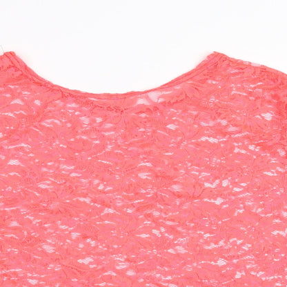 Womens UK Size 14 Preworn Pink Basic T-Shirt