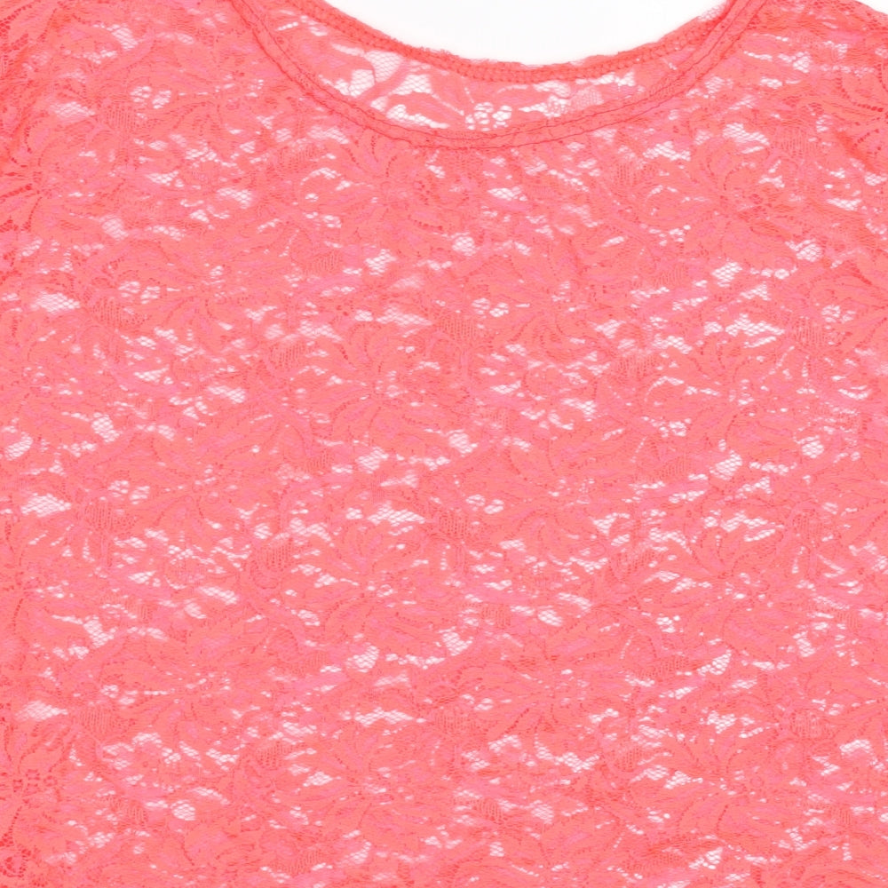 Womens UK Size 14 Preworn Pink Basic T-Shirt
