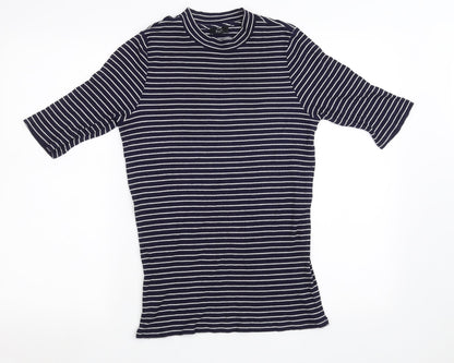 F&F Womens Blue Striped  Pullover Sweatshirt Size 12
