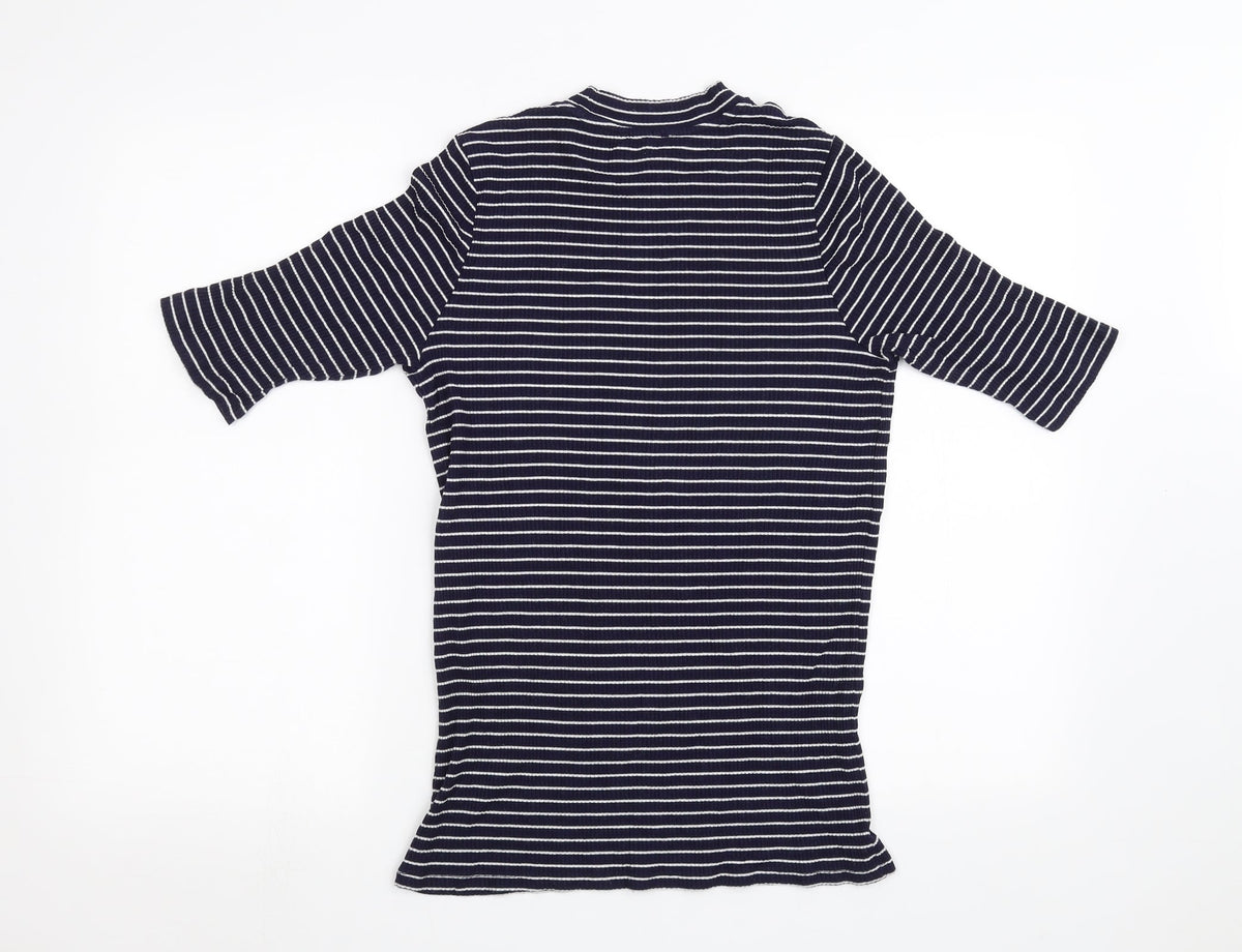 F&F Womens Blue Striped  Pullover Sweatshirt Size 12