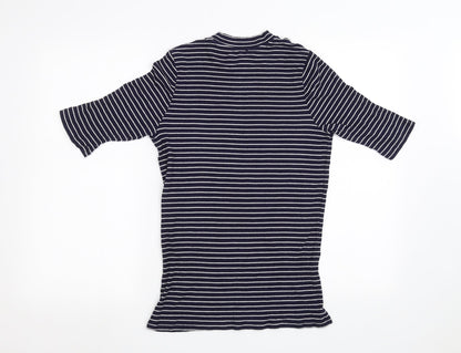 F&F Womens Blue Striped  Pullover Sweatshirt Size 12