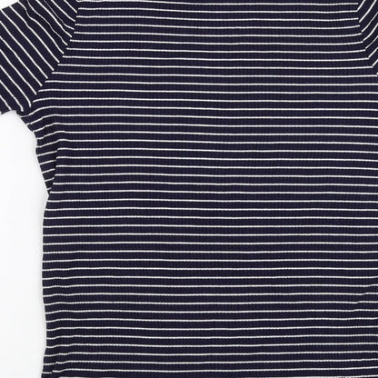 F&F Womens Blue Striped  Pullover Sweatshirt Size 12