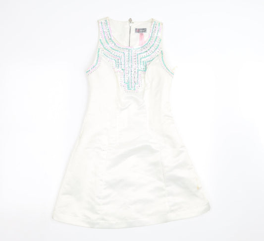 Lipsy Womens White   A-Line  Size 8
