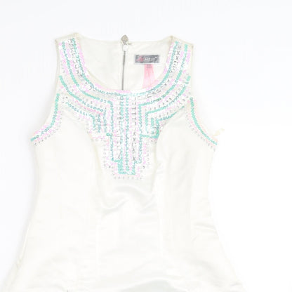 Lipsy Womens White   A-Line  Size 8