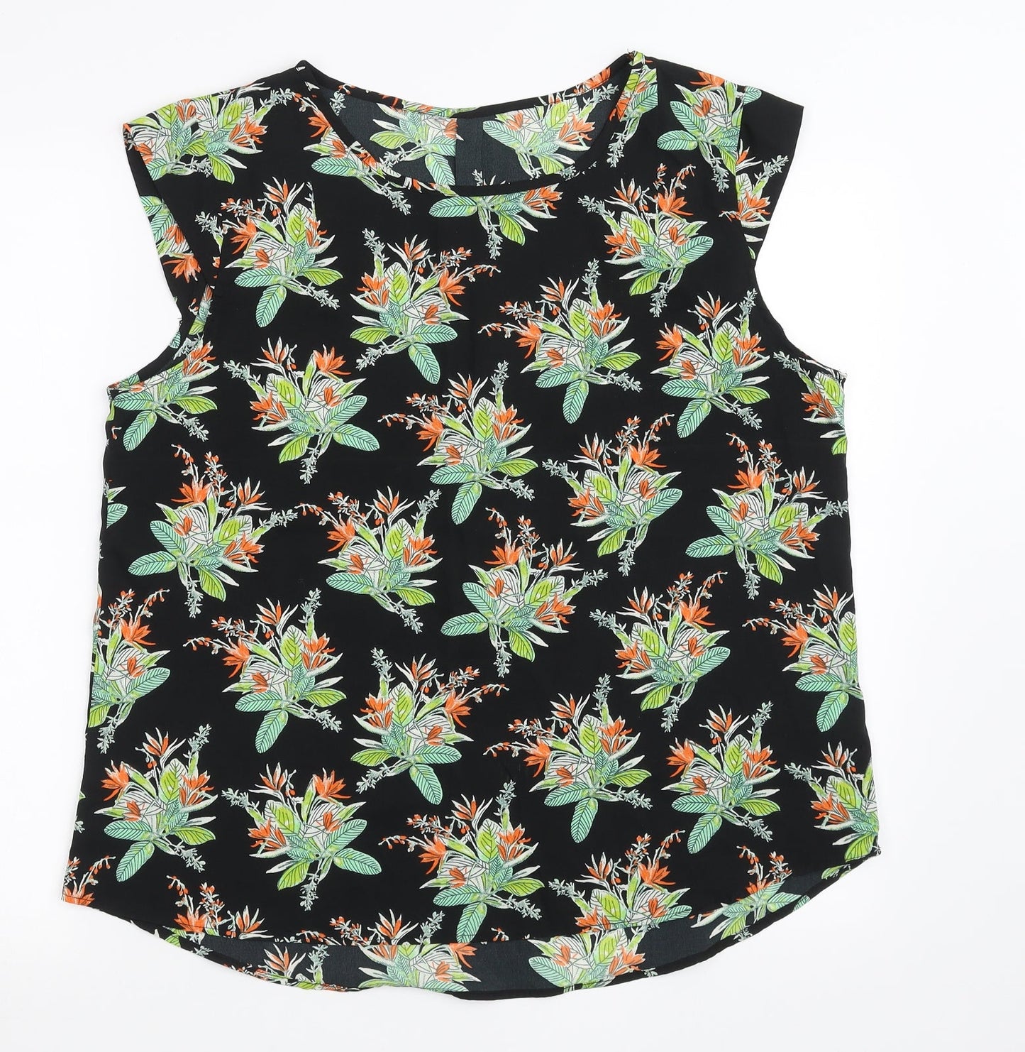 Womens UK Size 14 Peacocks Black Basic Tank