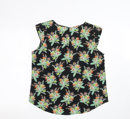 Womens UK Size 14 Peacocks Black Basic Tank