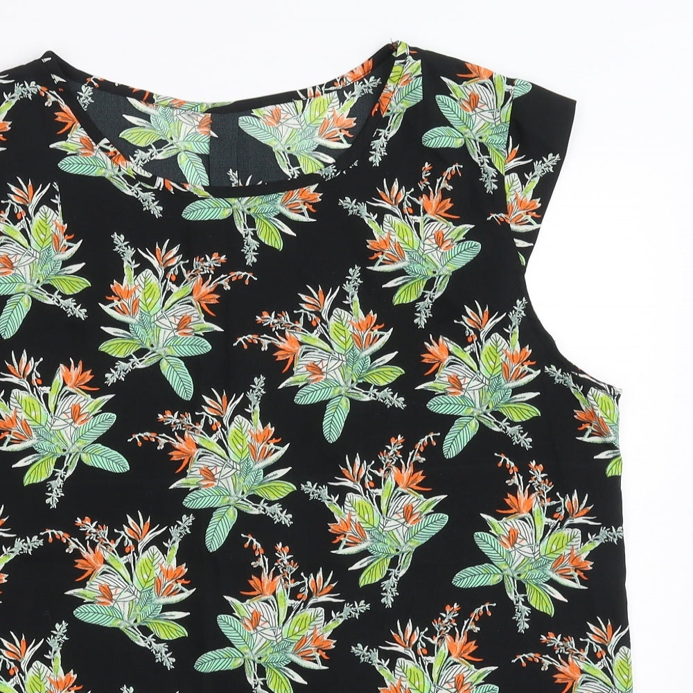 Womens UK Size 14 Peacocks Black Basic Tank
