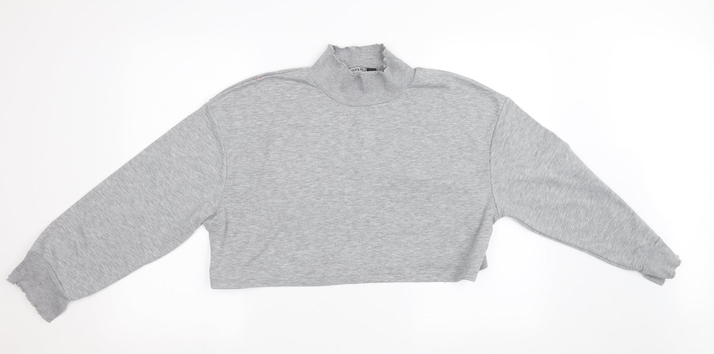 Boohoo Womens Grey   Pullover Sweatshirt Size 12  - cropped jumper