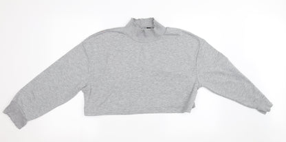 Boohoo Womens Grey   Pullover Sweatshirt Size 12  - cropped jumper