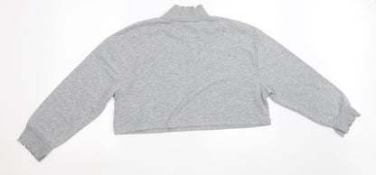Boohoo Womens Grey   Pullover Sweatshirt Size 12  - cropped jumper