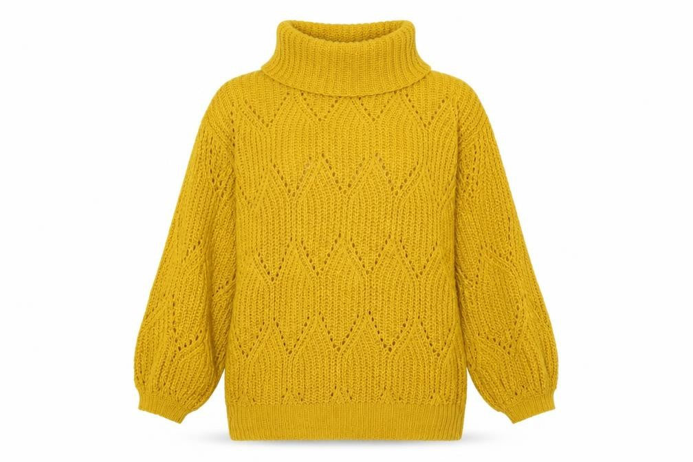 Front view of TU women’s yellow pullover sweatshirt, size UK 16