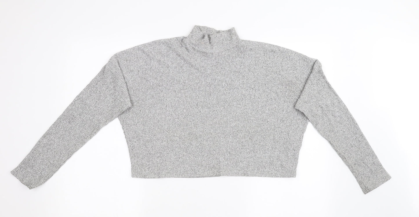 Topshop Womens Grey  Knit Pullover Sweatshirt Size 10