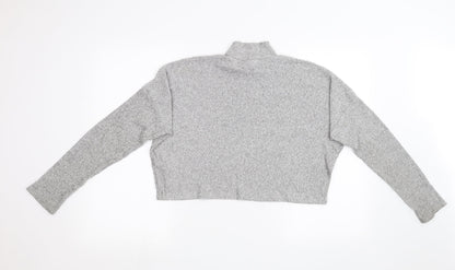 Topshop Womens Grey  Knit Pullover Sweatshirt Size 10