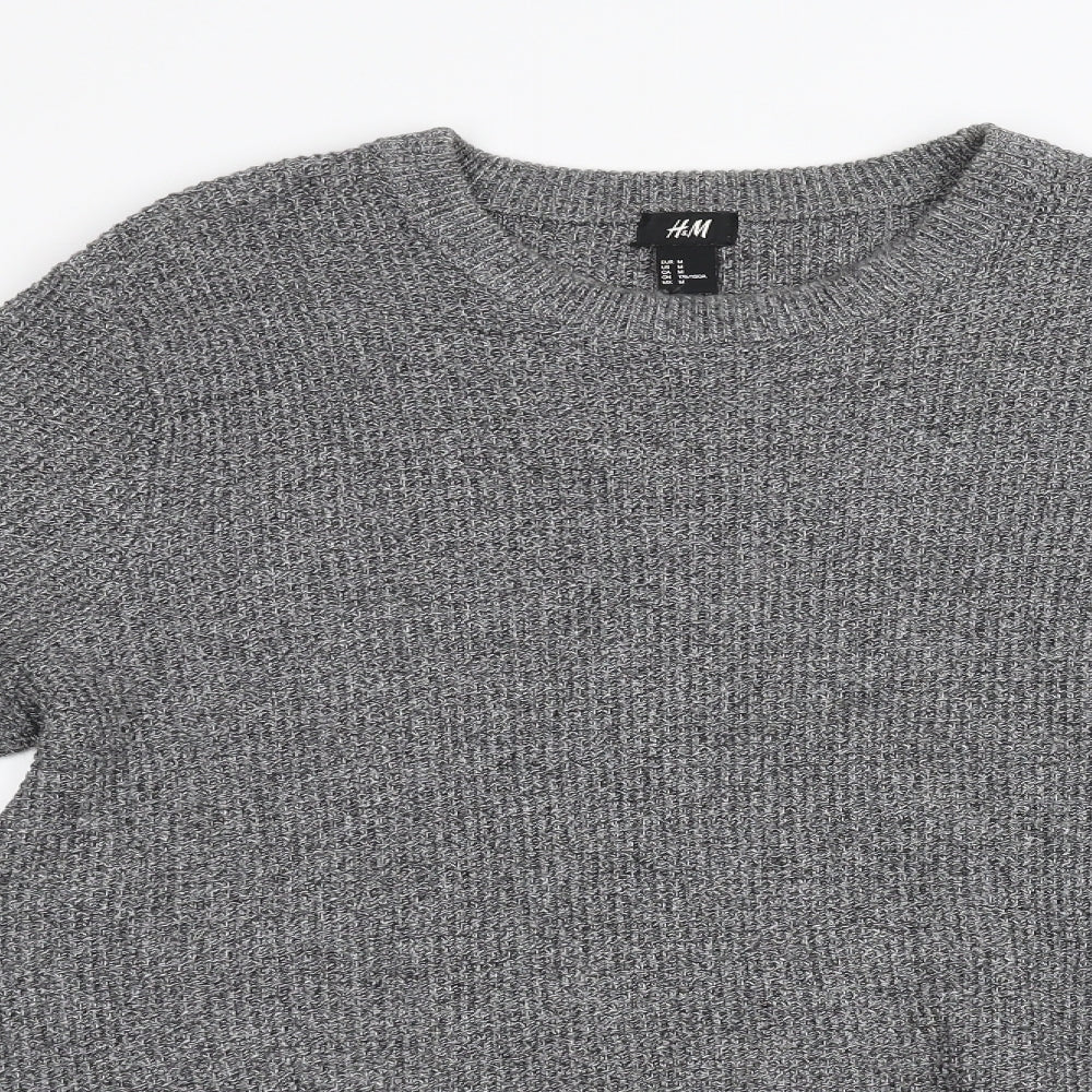 Mens UK Size L H&M Grey Pullover Sweatshirt