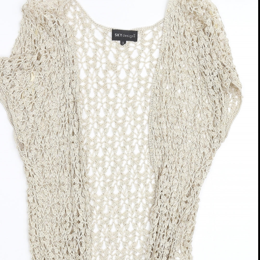 Womens UK Size XS Sky designs Beige Cardigan Jumper