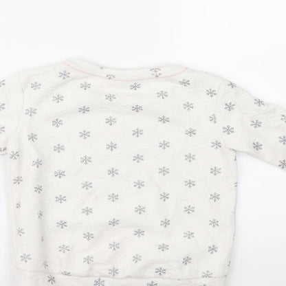 Matalan Girls White   Pullover Jumper Size 3 Years