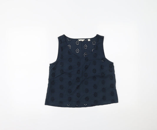 Womens UK Size 8 Jack Wills Blue Cropped Tank