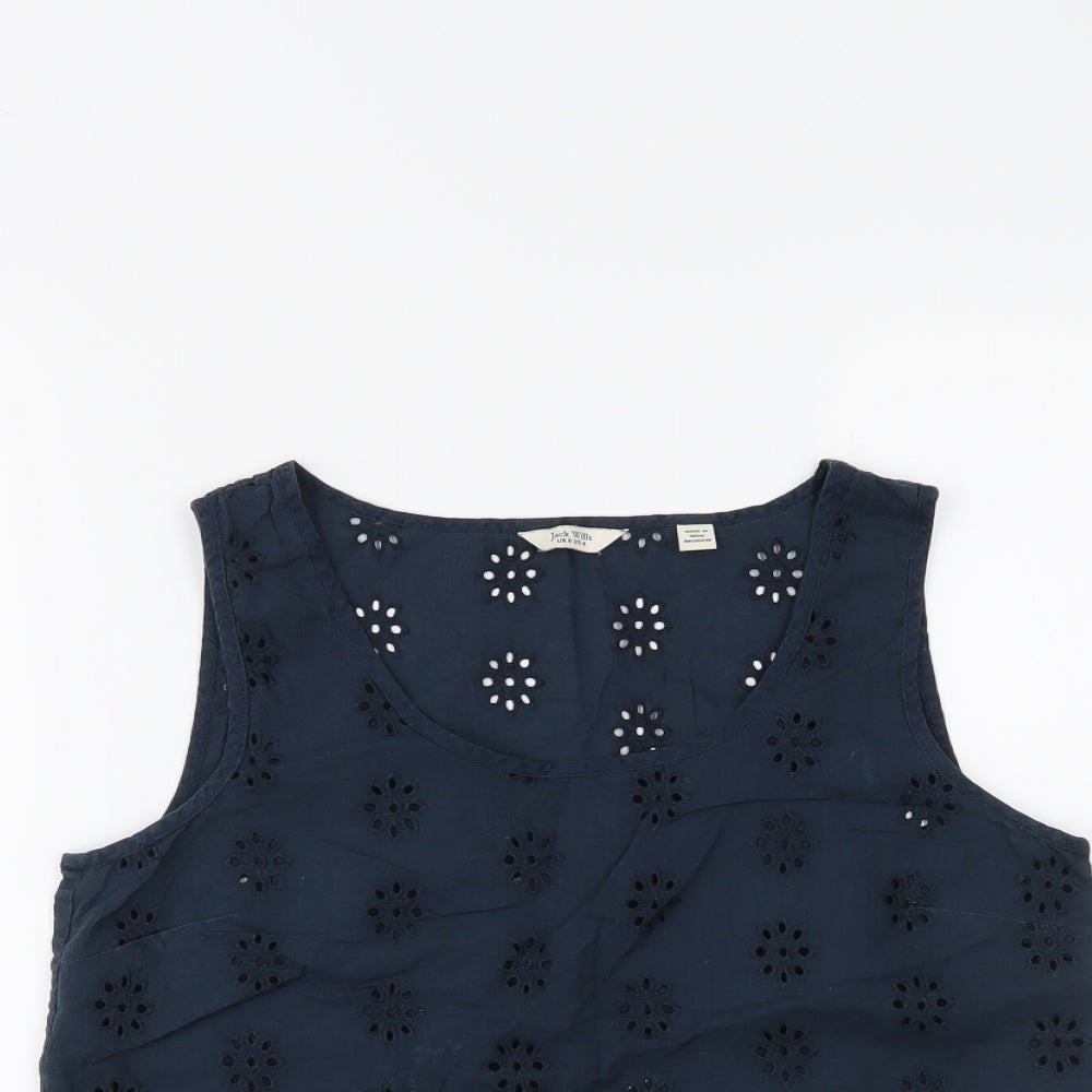 Womens UK Size 8 Jack Wills Blue Cropped Tank