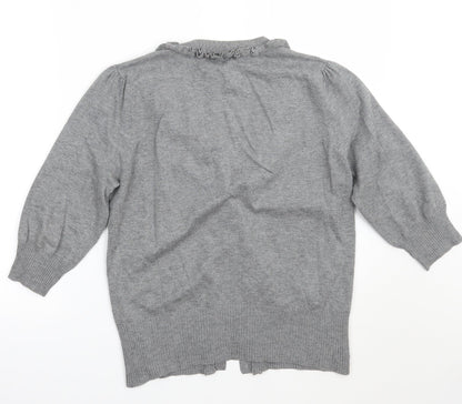 //text.. Womens Grey   Cardigan Jumper Size L
