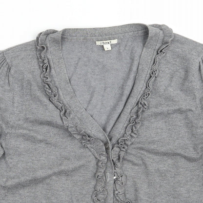 //text.. Womens Grey   Cardigan Jumper Size L