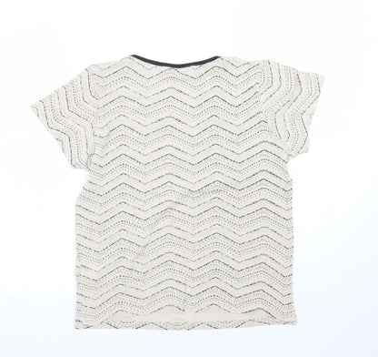 Womens UK Size 12 Debenhams Beige Basic T-Shirt