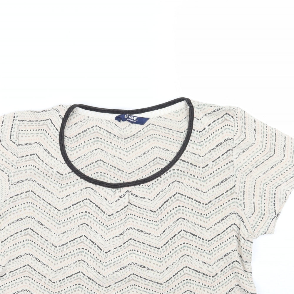 Womens UK Size 12 Debenhams Beige Basic T-Shirt