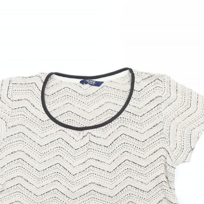 Womens UK Size 12 Debenhams Beige Basic T-Shirt