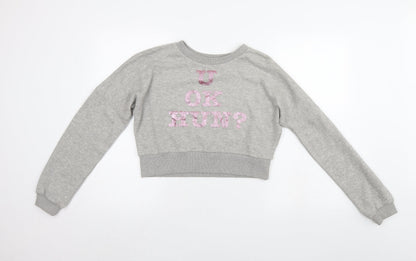 Outrage Womens Grey   Pullover Sweatshirt Size M  - cropped
