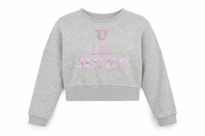 Outrage Womens Grey   Pullover Sweatshirt Size M  - cropped