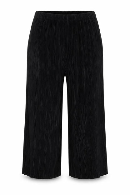 Ache Womens Black   Cropped Trousers Size 12 L24 in - riffle effect