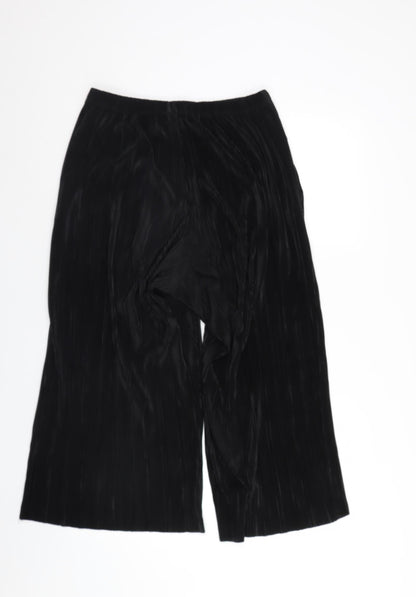 Ache Womens Black   Cropped Trousers Size 12 L24 in - riffle effect
