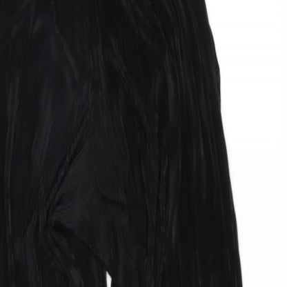 Ache Womens Black   Cropped Trousers Size 12 L24 in - riffle effect