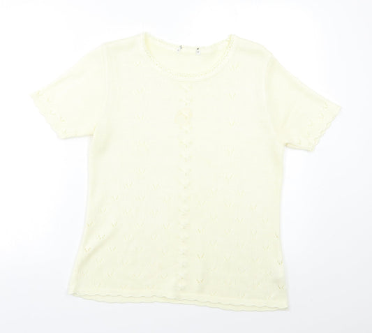 Womens UK Size 12 Preworn Ivory Pullover Jumper