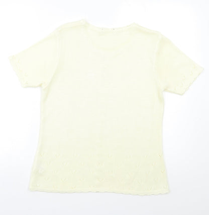 Womens UK Size 12 Preworn Ivory Pullover Jumper