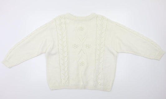 Womens UK Size L Preworn Ivory Pullover Jumper