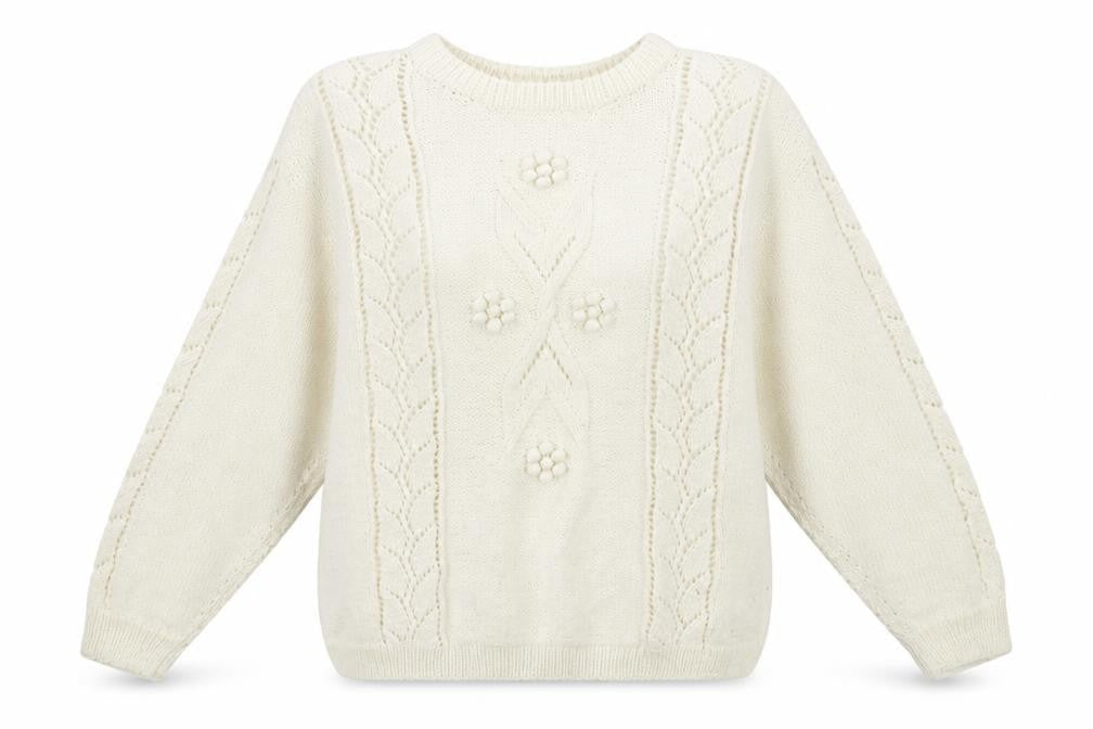 Womens UK Size L Preworn Ivory Pullover Jumper