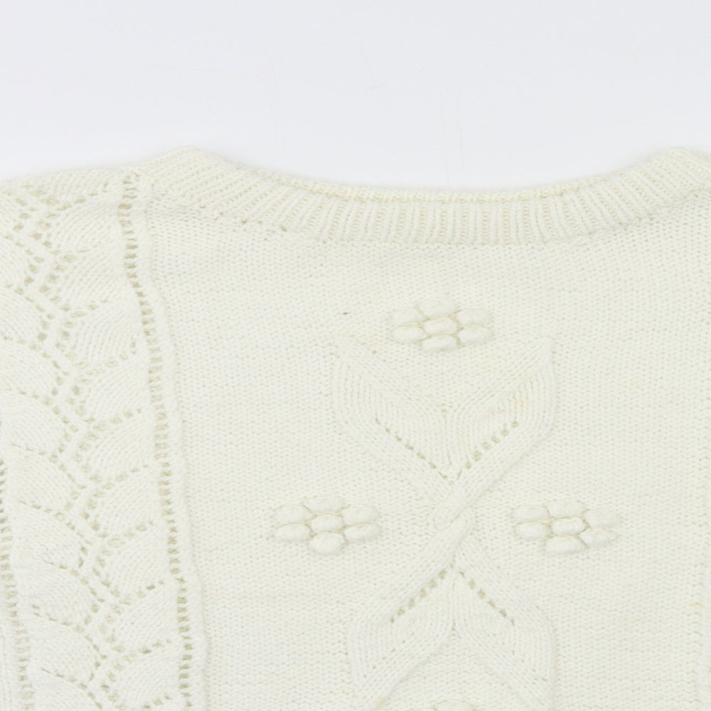 Womens UK Size L Preworn Ivory Pullover Jumper