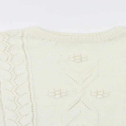 Womens UK Size L Preworn Ivory Pullover Jumper