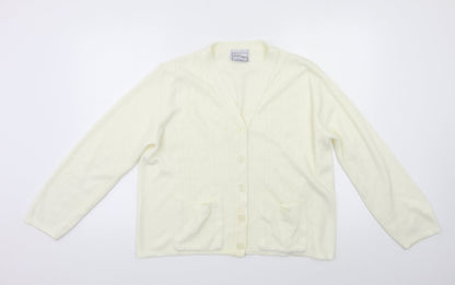 In Stitches Womens Ivory   Cardigan Jumper Size L