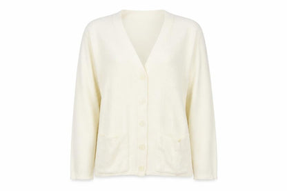 Womens UK Size L In Stitches Ivory Cardigan Jumper