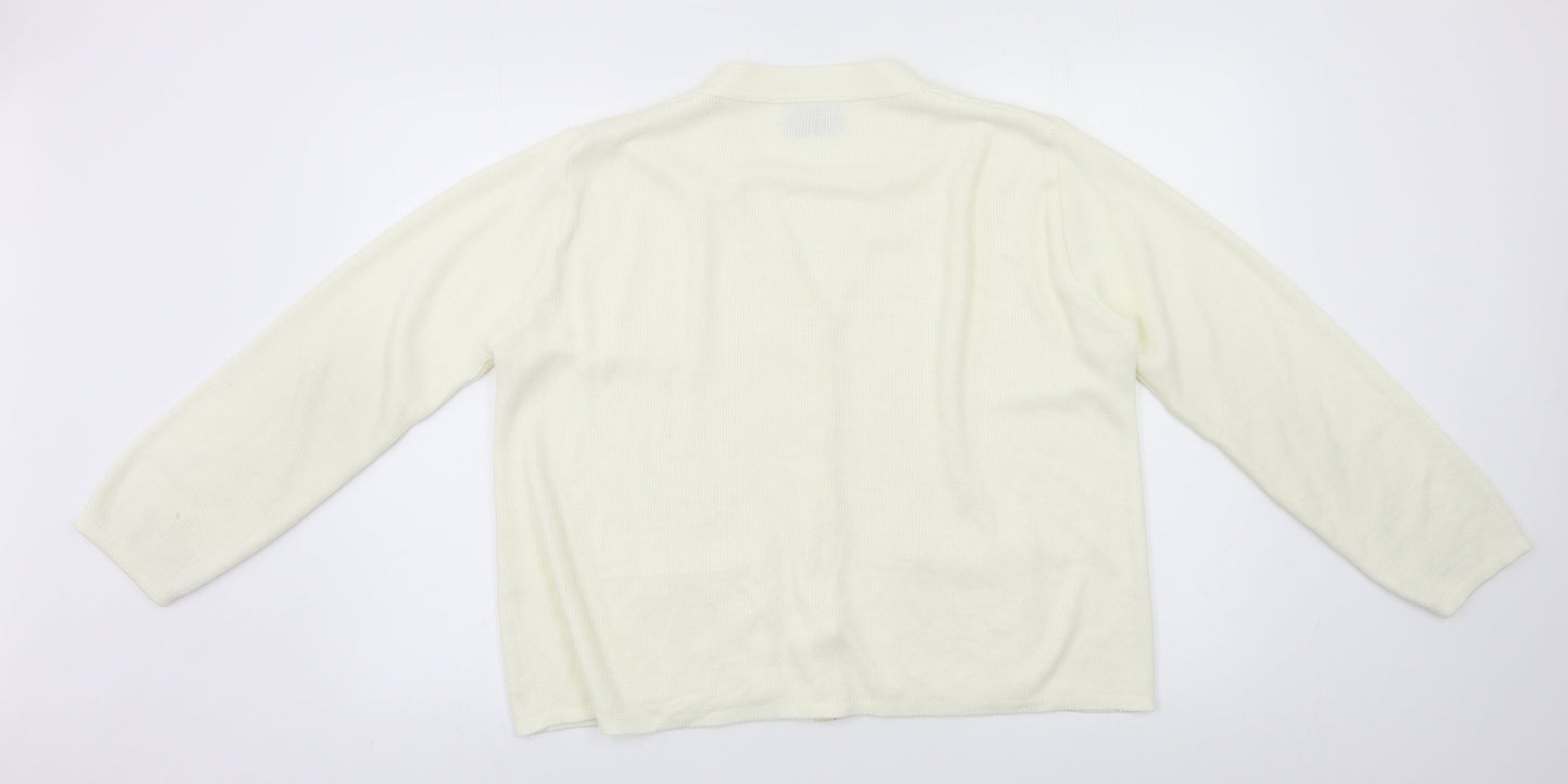 In Stitches Womens Ivory   Cardigan Jumper Size L