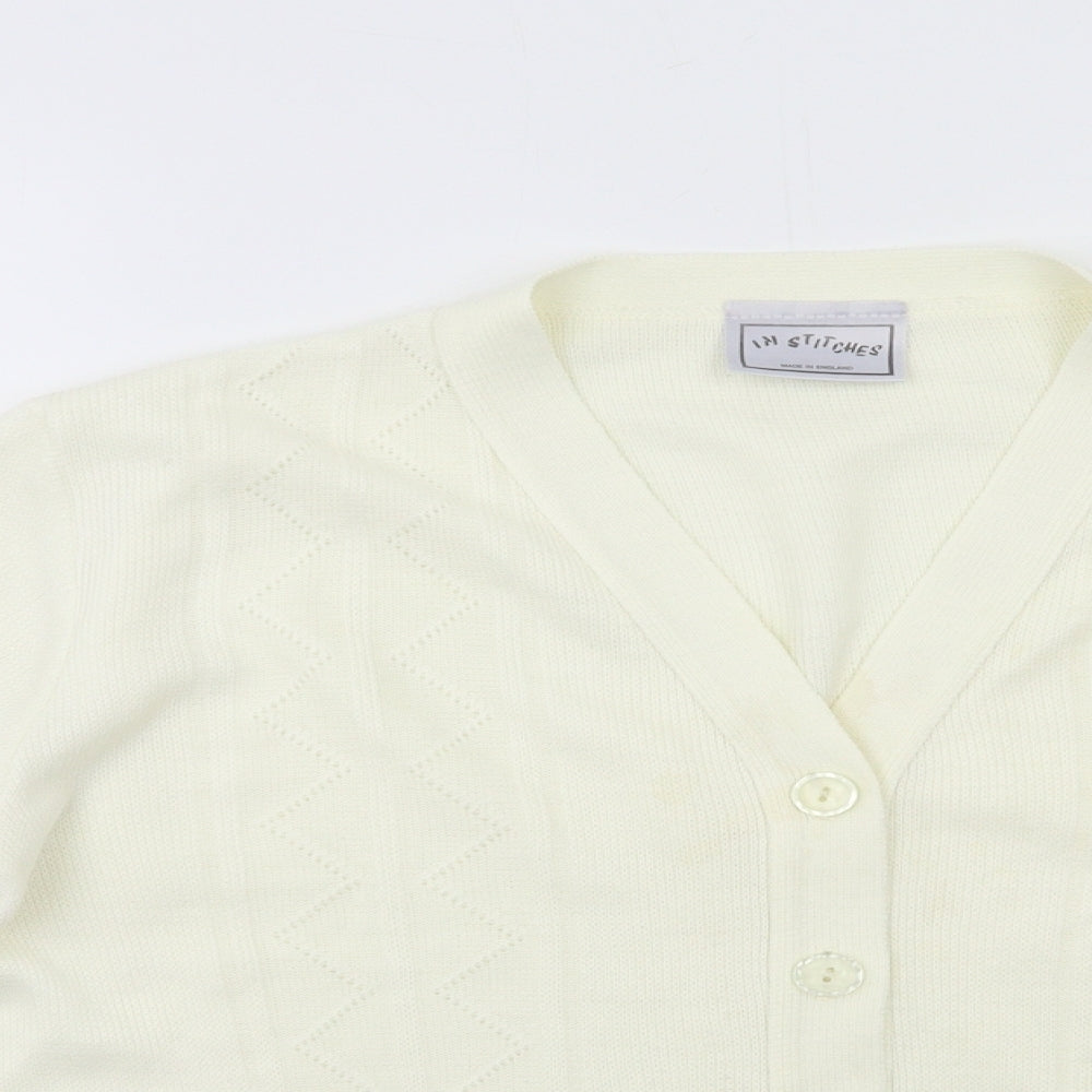 In Stitches Womens Ivory   Cardigan Jumper Size L