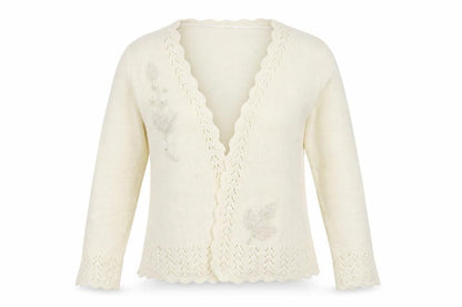 Womens UK Size L Preworn Ivory Cardigan Jumper