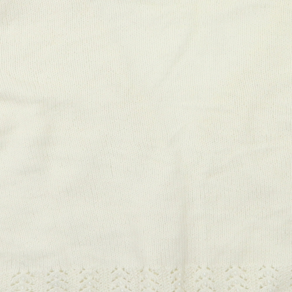 Womens UK Size L Preworn Ivory Cardigan Jumper